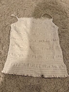 H&M Jersey Scrunch Beige Tank Top